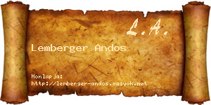 Lemberger Andos névjegykártya